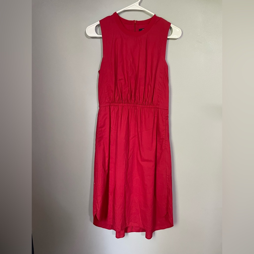Madewell Red Sleeveless Midi Dress